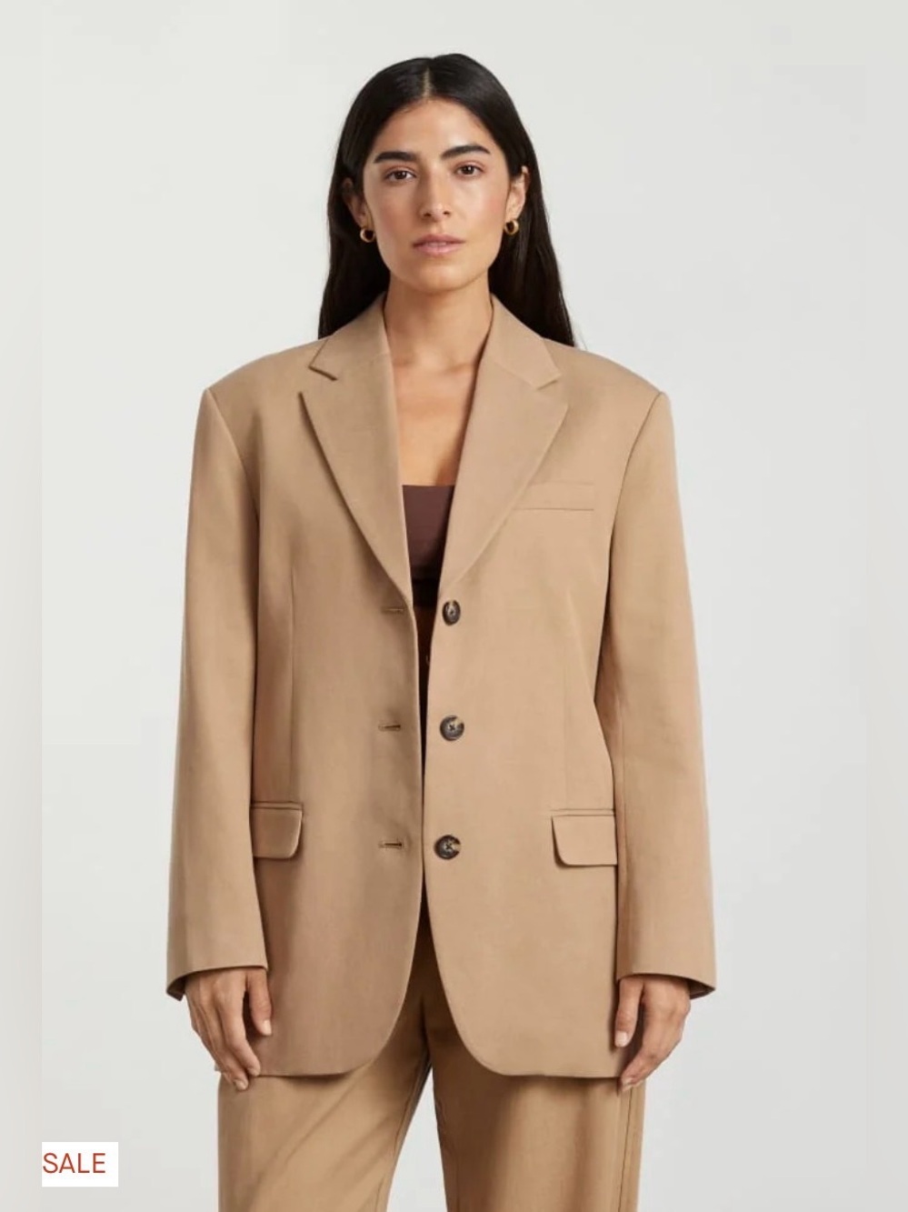 Everlane The ’80s Blazer Camel Tan Size 8 Oversized